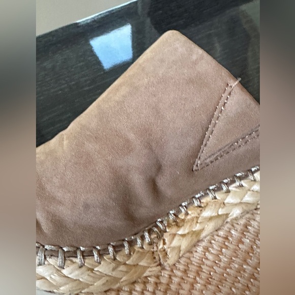 Vince Camuto Brissia Wedge Platforms Sandals Mules Tortilla Leather 8.5 shoes - Picture 6 of 15